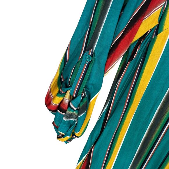 Andree by Unit Maxi Shirt Dress Womens Small Embroidered Southwest Western Rodeo - Picture 6 of 10